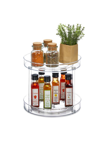 relaxdays Drehteller in Transparent - (H)24 x Ø 27 cm