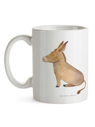 Mr. & Mrs. Panda Kaffeetasse Esel ohne Spruch in Weiß