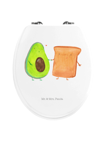 Mr. & Mrs. Panda Motiv WC Sitz Avocado Toast ohne Spruch in Weiß