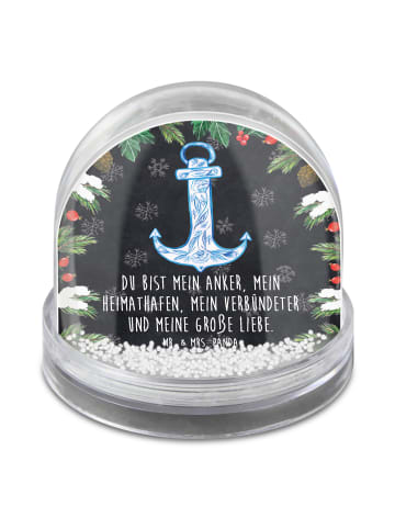 Mr. & Mrs. Panda Weihnachtskugel Anker Blau mit Spruch in Kreidetafel