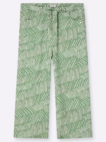sheego Culotte in eucalyptus-ecru-bedruckt