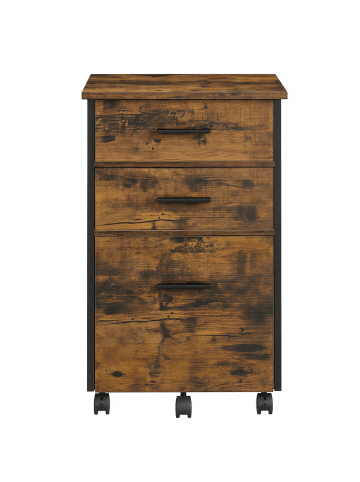 VASAGLE Aktenschrank Custos in vintagebraun-schwarz - (B)30 x (H)59.2 x (T)46 cm