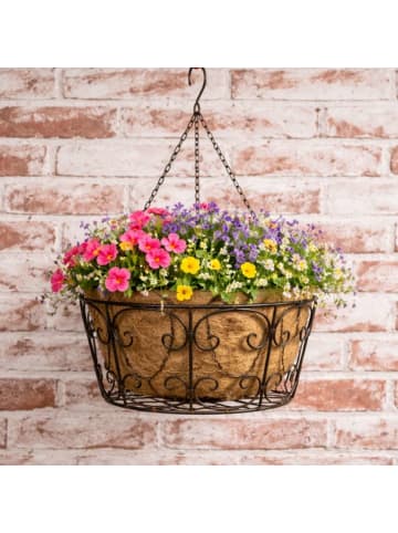 AltoBelli Hängekorb VALENTINA Blumenampel Metall Groß 53x31 cm