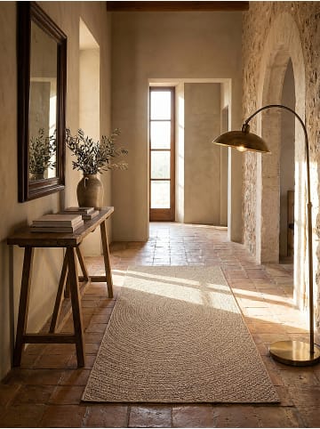 KADIMA DESIGN Läufer Uni flachgewebt pflegeleicht Wohnzimmer Flur Esszimmer Wohnraum in Natur