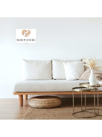 Mr. & Mrs. Panda tafel Otter Herz mit Spruch in Weiß