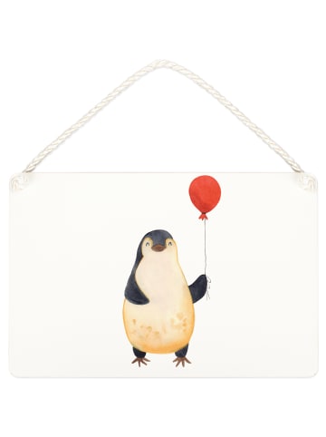 Mr. & Mrs. Panda Schild Pinguin Luftballon ohne Spruch in Weiß