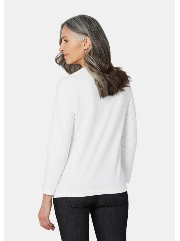 GOLDNER Kurzgröße:  Langarmshirt im 3er-Pack in weiß / marine / cyclam
