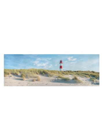 WALLART Leinwandbild - Leuchtturm an der Nordsee in Blau