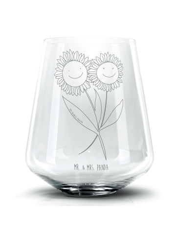Mr. & Mrs. Panda Blümchentail Glas Blume Sonnenblume ohne Spruch in Transparent
