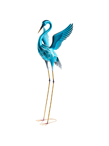Beliani Gartenfigur MASBATE in Blau/Gold - (W) 35 x (H) 120 x (L) 45 cm