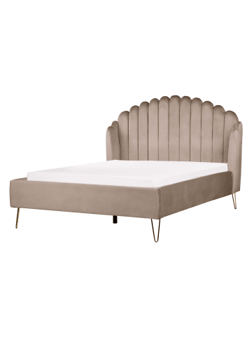 Beliani Doppelbett AMBILLOU in Beige/Gold - (W) 157 x (H) 126 x (L) 214 cm