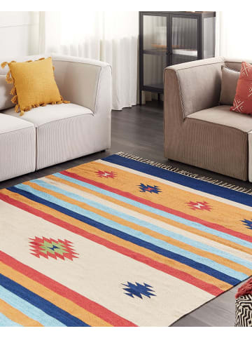 Beliani Kelim TARONIK in Bunt/Rot/Blau - (W) 200 x (L) 300 cm