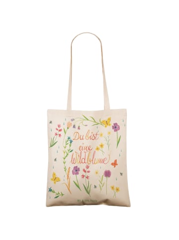 Mr. & Mrs. Panda Tasche Du bist eine Wildblume mit Spruch in Bunt