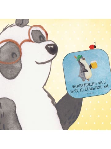 Mr. & Mrs. Panda Glasuntersetzer Pinguin Bier mit Spruch in Eisblau