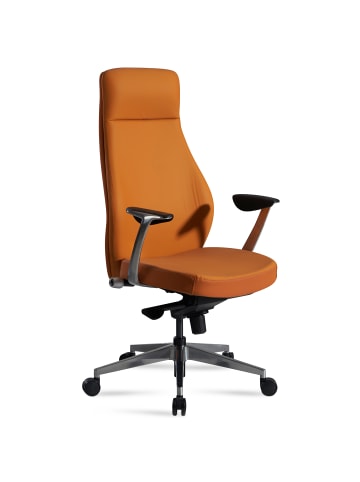 KADIMA DESIGN Bürostuhl Kunstleder-Bezug Caramel Schreibtischstuhl bis 120 kg, in Braun