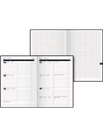 BRUNNEN Taschenkalender 10x14cm 1 Woche/2 Seiten Kunststoff-Einband schwarz ...
