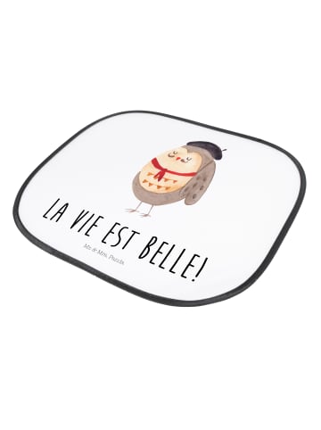 Mr. & Mrs. Panda Auto Sonnenblende Eule Frankreich mit Spruch in Weiß