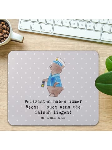 Mr. & Mrs. Panda Mauspad Polizist Humor mit Spruch in Grau Pastell