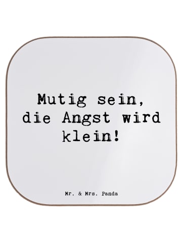 Mr. & Mrs. Panda Untersetzer Glas Spruch Angst überwinden mit Sp... in Weiß
