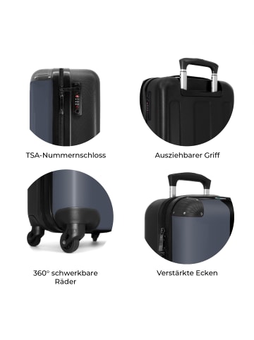 NoBoringSuitCases Suitcase, Handgepäck, Koffer, Trolley, Reisekoffer Blau mit schwarzem