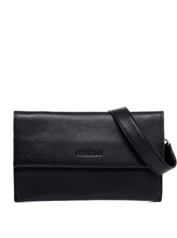 FEYNSINN Leder-Add On Umhängetasche echt Leder Schultertasche groß schwarz NEA in schwarz