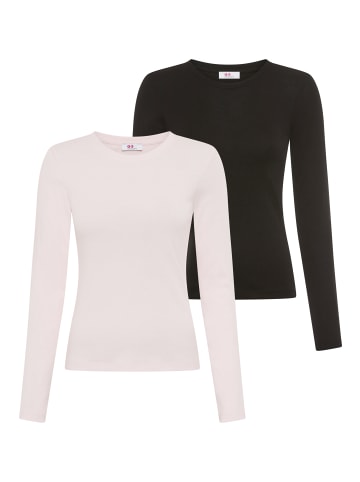 FLASHLIGHTS Longsleeve in schwarz+rose