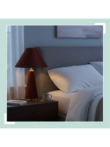 relaxdays Tischlampe in Aprikot/ Gold - (H)47 x Ø 30 cm