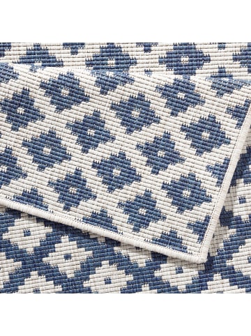 NORTHRUGS In- & Outdoor Wendeteppich Nizza Blau Creme