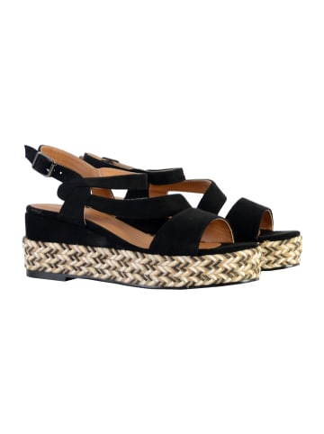 Divine Factory Sandale mit Keilabsatz Schwarz