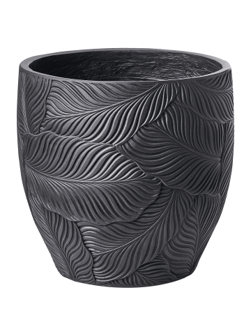 Beliani Outdoor Blumentopf BAIYUN in Schwarz - (W) 42 x (H) 42 x (L) 42 cm