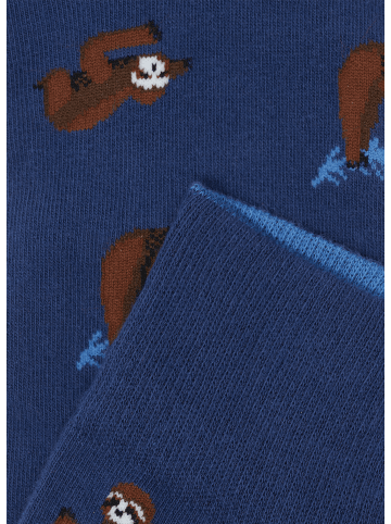 von Jungfeld Gemusterte Socken mit Faultier Icon in Blau