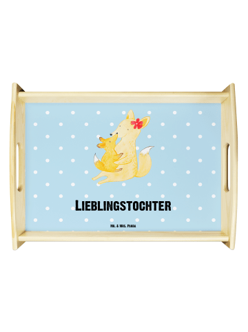 Mr. & Mrs. Panda Dekotablett Fuchs Mama mit Spruch in Blau Pastell
