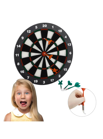 relaxdays Dartscheibe Softdarts in Schwarz/Weiß - Ø42 cm