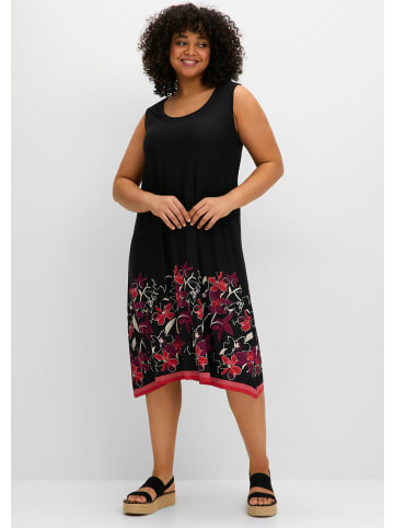 sheego Jerseykleid in schwarz bedruckt