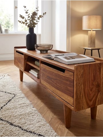 KADIMA DESIGN Lowboard Massivholz 145x43x35 cm TV-Kommode mit zwei Türen,