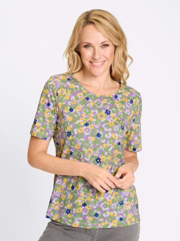 Sieh an! Kurzarmshirt in orchidee-reseda-bedruckt