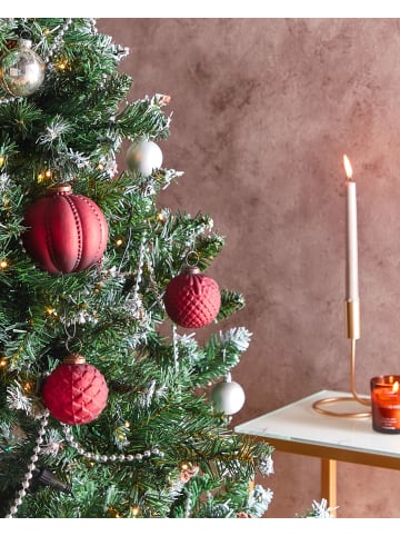 Beliani Weihnachtsbaumkugeln ARGENTIN in Rot