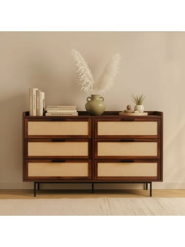CALICOSY Kommode JETSON in Dunkles Holz - (W) 120 x (H) 79 x (L) 39,5 cm