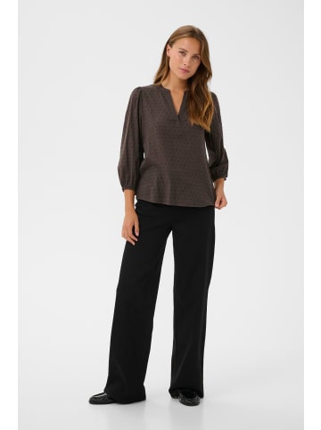 Kaffe Langarm-Bluse KAfrancesca Regular fit in Chocolate Brown