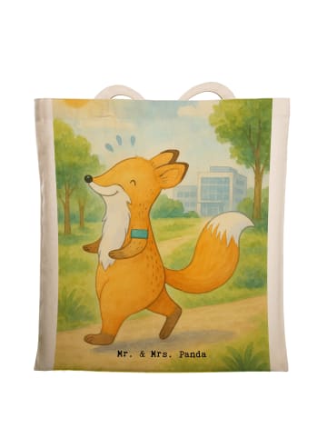 Mr. & Mrs. Panda Tragetasche Fuchs Joggen Design ohne Spruch in Weiß