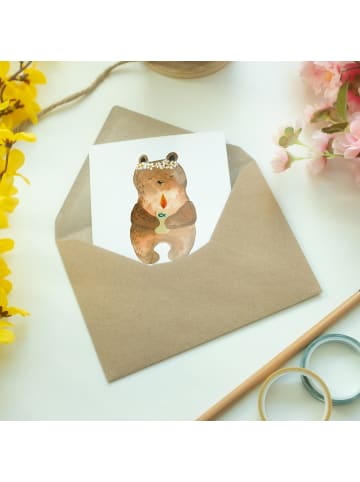 Mr. & Mrs. Panda Grußkarte Bär Kommunion mit Spruch in Weiß