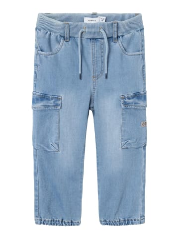 name it Baggy Cargo Jeans Hose Stretch Denim Jogger Pants NMMBEN in Blau