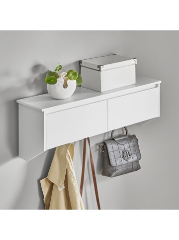SoBuy Wandgarderobe in Weiß - (B)78 x (H)30 x (T)20cm