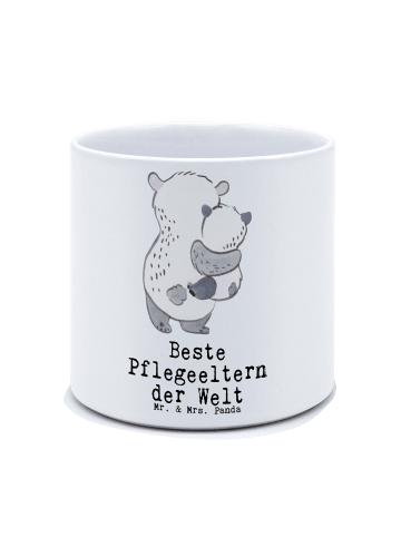 Mr. & Mrs. Panda Blumentopf Groß Panda Beste Pflegeeltern der We... in Weiß