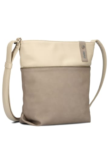 Zwei Jana J10 - Schultertasche 29 cm (papaya) in nubuk-cappuccino