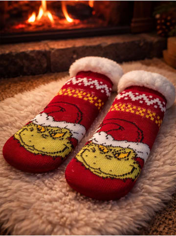 The Grinch The Grinch Hüttensocken Haussocken Kuschelsocken Wintersocken Socken in rot