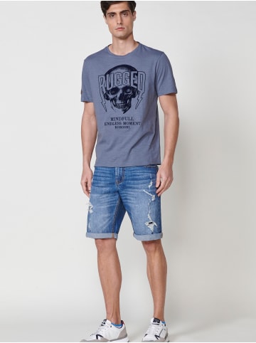 KOROSHI Kurzarm-t-shirt. in blau