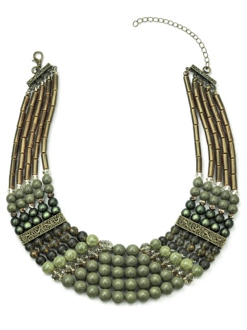 collezione alessandro Statementkette " Eugenie " in khaki