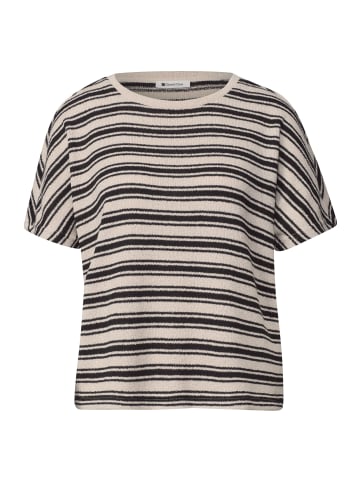 Street One Knit Look Yds Stripe Shirt in Black