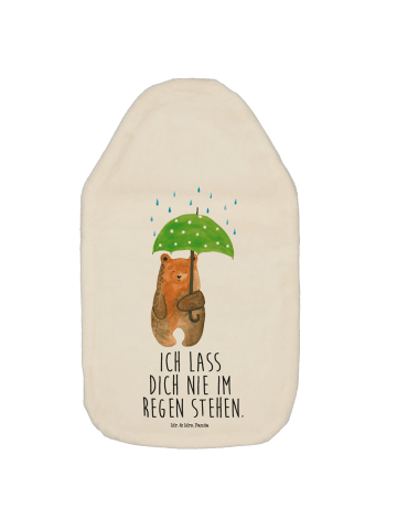 Mr. & Mrs. Panda Wärmflasche Bär Regenschirm mit Spruch in Weiß